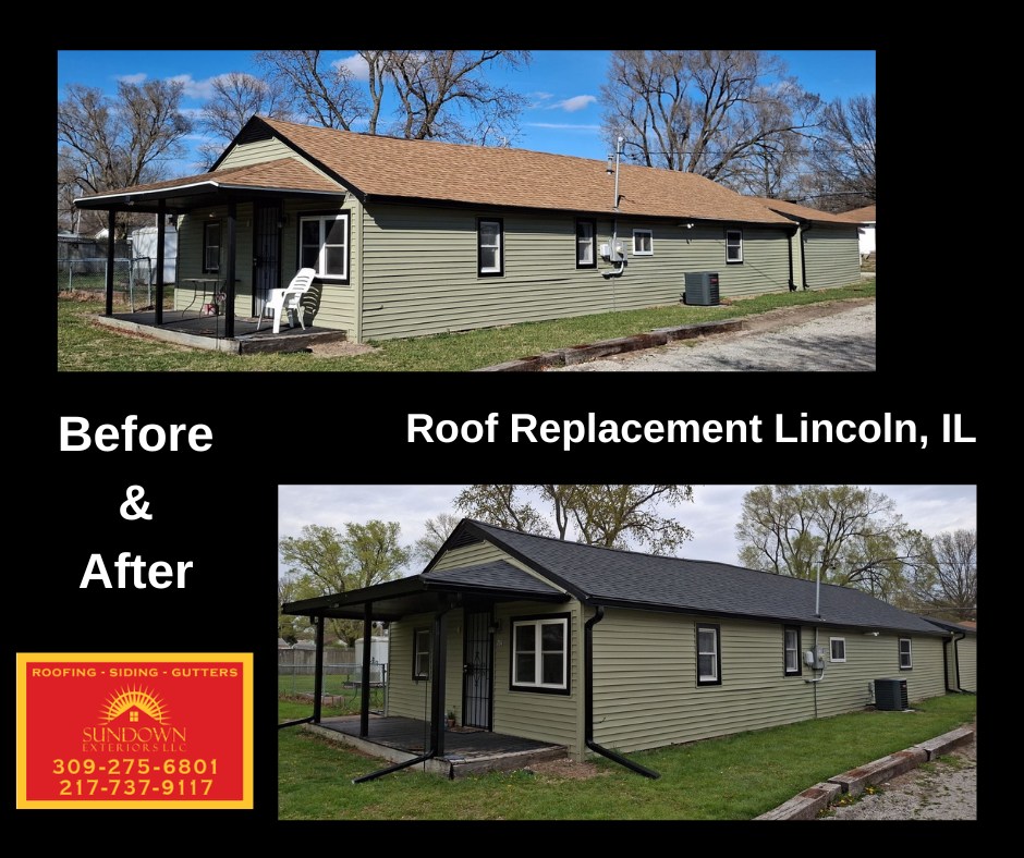 roof replacement before and after